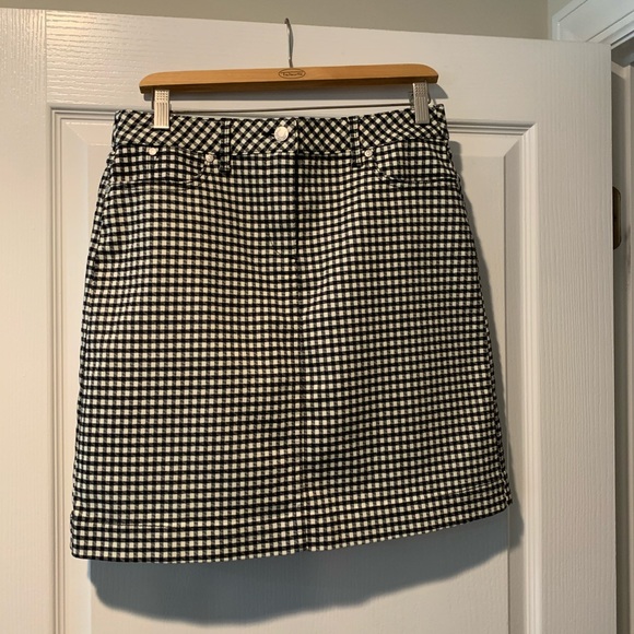 Talbots Dresses & Skirts - TALBOTS PLAID JEAN SKIRT BLACK/WHITE SIZE 6P NWT!